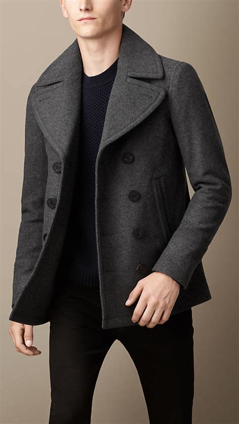 burberry men's peacoat coat on ebay|burberry men's cashmere overcoat.